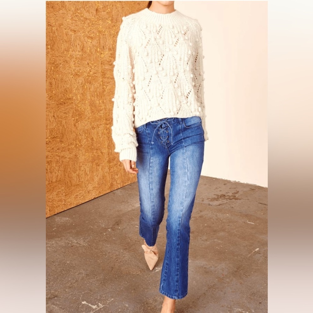 Ulla Johnson Cropped Alex Jeans Denim High-rise Lace-up Flared